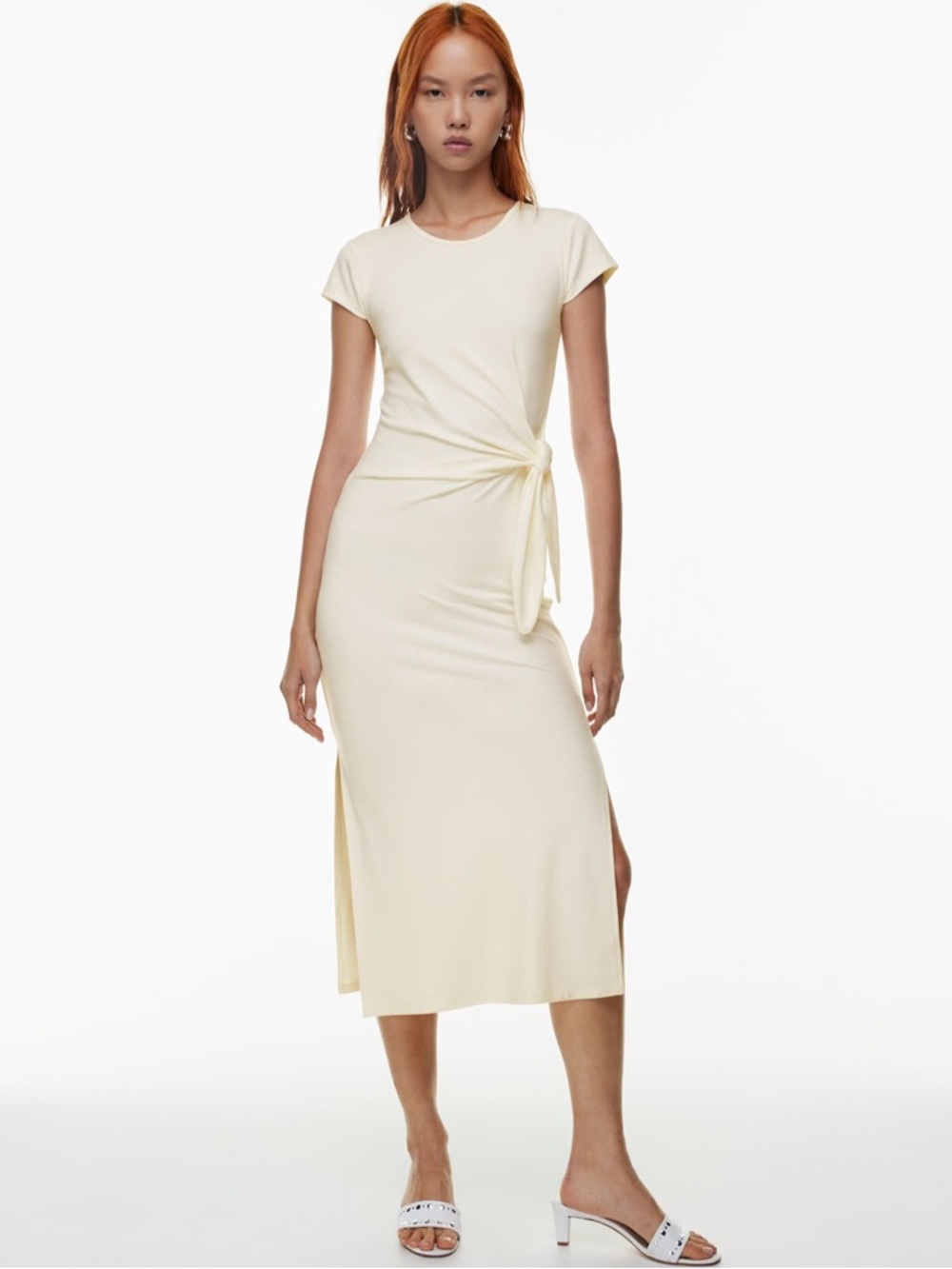 Aritzia Wilfred Fortune Midi Dress in Light Birch Size L